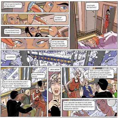 Unas tiras de la adaptación de  Asesinato en el Orient Express. 