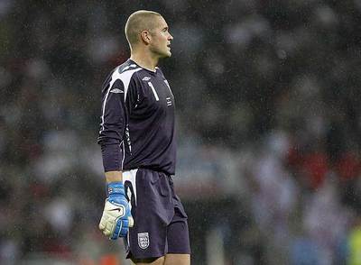 El portero inglés Robinson, en el partido contra Alemania.