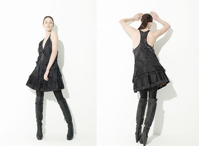 Arriba, uno de los nuevos diseños de Nino Bauti, quien aparece en el retrato de abajo.