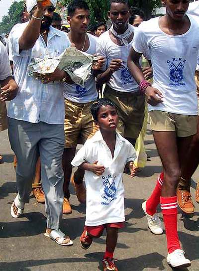 Budhia Singh, en una carrera en mayo de 2006.