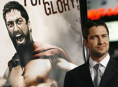 El actor escocés Gerard Butler, durante la presentación del filme  300. 