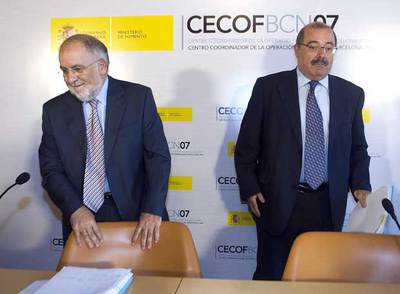 Víctor Morlán, a la izquierda, con Manel Nadal, secretario de Movilidad del Gobierno catalán.