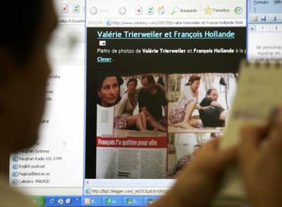 Imágenes de la revista  Closer , en las que se ve a François Hollande y a su nueva compañera en la playa.