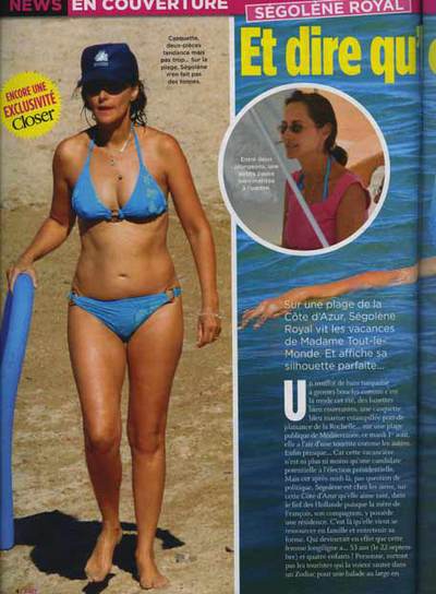 Imagen  robada  de Ségolène Royal en la Costa Azul este verano publicada en  Closer .
