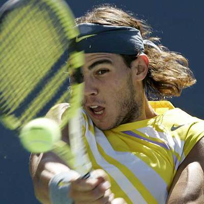 Rafa Nadal, durante el partido de ayer.