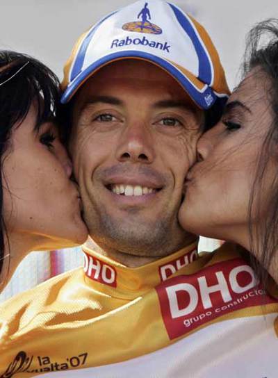 Óscar Freire, en el podio.