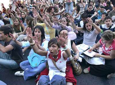 Alumnos de Secundaria, en Valencia, en una de las concentraciones por una educación pública de calidad.