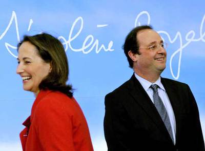 Ségolène Royal y François Hollande, en un acto electoral.