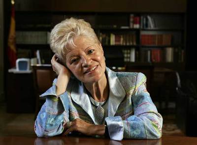 Milagros del Corral, ayer en la Biblioteca Nacional.