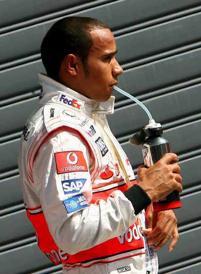 Hamilton, ayer tras la sesión de clasificación.