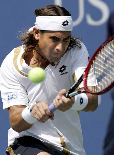 David Ferrer, durante el partido de ayer.