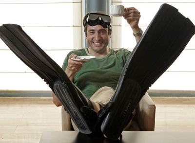Carmelo Gómez, tomando un café en Madrid el pasado miércoles.