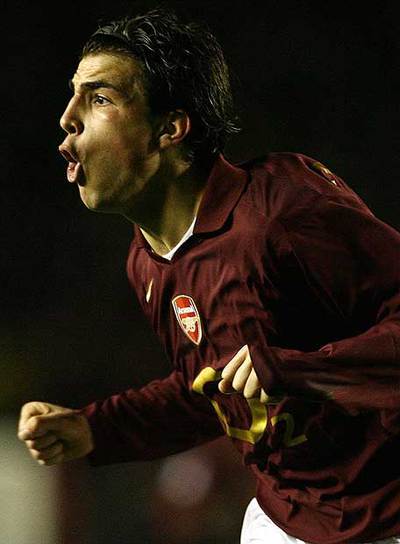 Cesc celebra un gol ante el Juventus en la Liga de Campeones.