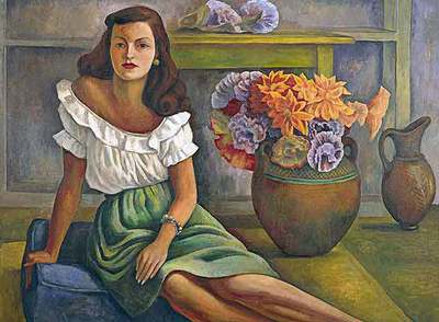  Retrato de mujer,  de Diego Rivera, pintado en 1944.