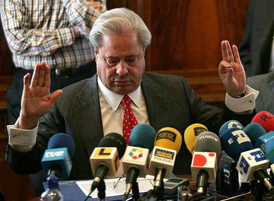 El constructor Francisco Hernando,  Paco El Pocero,  en una rueda de prensa en noviembre de 2006.