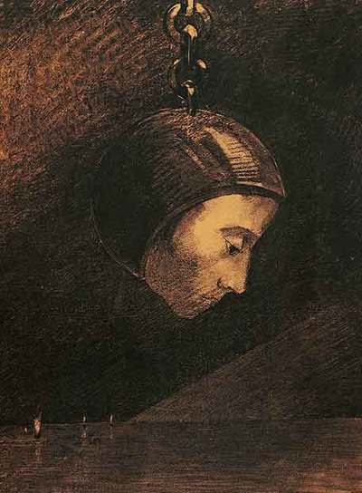'Cabeza suspendida' (1881-1886), de Odilon Redon.