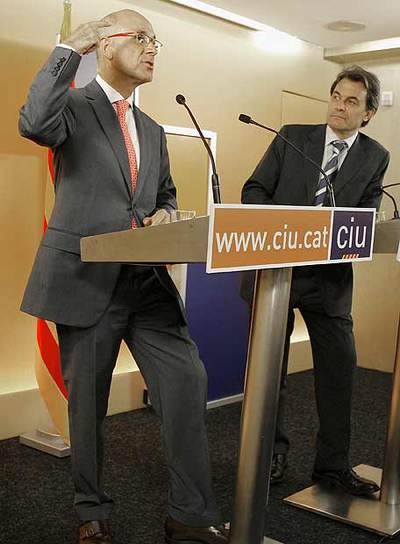 Josep Antoni Duran y Artur Mas, en una ejecutiva de la federación.