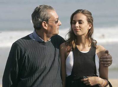 Paul Auster y su hija Sophie, que tiene un breve papel en  La vida interior de Martin Frost,  ayer en San Sebastián.
