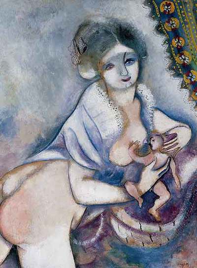  Maternidad  (1914), de Chagall.