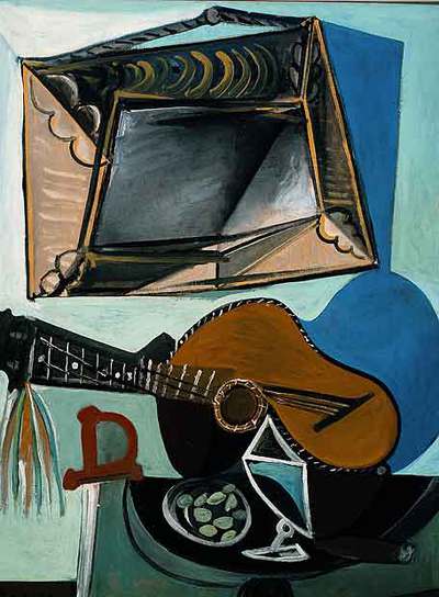  Naturaleza muerta con guitarra   (1942),  de Picasso.