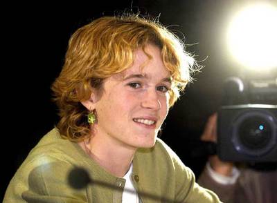 Geneviève Jeanson, durante la rueda de prensa de 2003 en la que aseguró que no se había dopado.