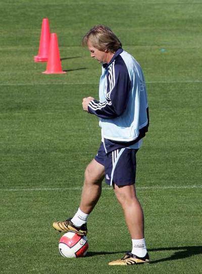 Bernd Schuster en un entrenamiento.