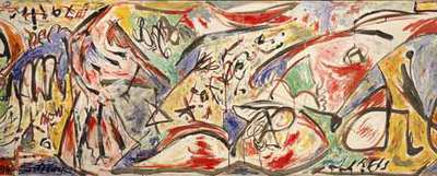 'The water bull; Accabonac Creek' (1945), óleo de Jackson Pollock en la exposición 'Bajo la bomba', en el Macba.