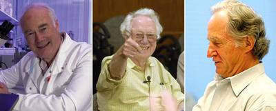 Los tres galardonados con el Premio Nobel de Medicina o Fisiología: Martin Evans, Oliver Smithies y Mario R. Capecchi (de izquierda a derecha). rn REUTERS