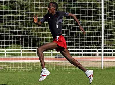 Alemayehu Bezabeh, ayer, entrenándose en Madrid.