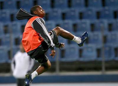 Robinho, durante una sesión preparatoria.