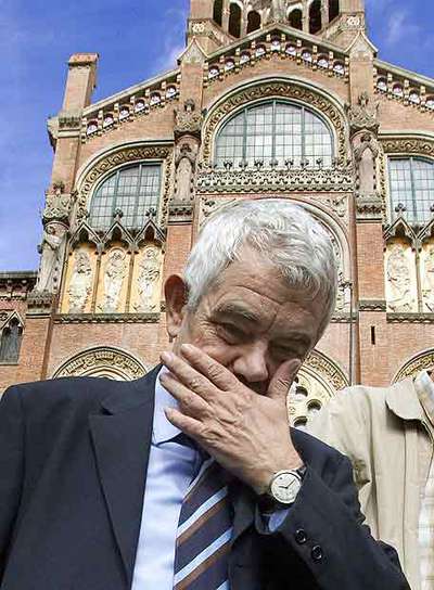 Pasqual Maragall, ayer en el hospital de Sant Pau.