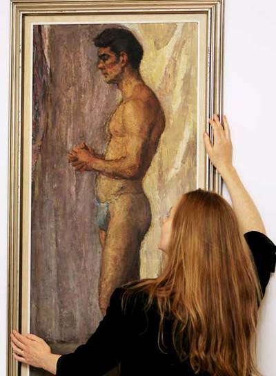 Sean Connery, retratado desnudo por Al Fairweather en 1952.