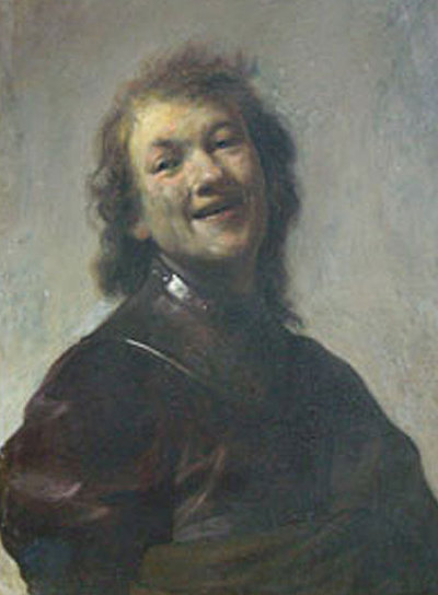  El joven Rembrandt como Demócrito, el filósofo sonriente. 