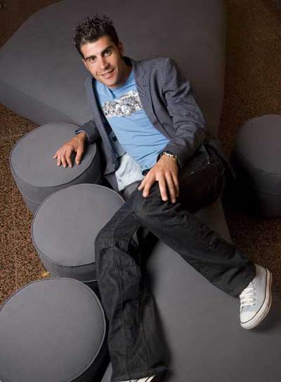Óscar Pereiro, ganador del Tour 2006, en un hotel de Madrid . 