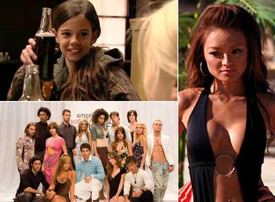 Izquierda, una concursante de  Kid nation  y los participantes de  America's most smartest model  (abajo). Sobre estas líneas, Tila Tequila.