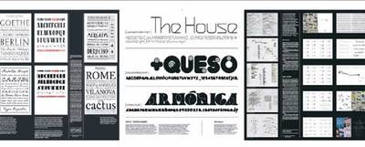  T4. Tipografía experimental Made in Spain ,  collage de Gabriel Martínez y Sonia Díaz con tipografías diseñadas por el estudio Ipsum Planet, entre otros.