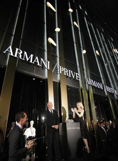 Armani y Cate Blanchett, en la inauguración.