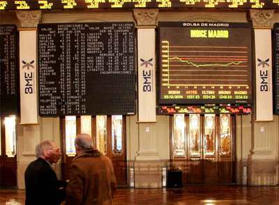 Jornada de cierre bursátil en la Bolsa de Madrid.