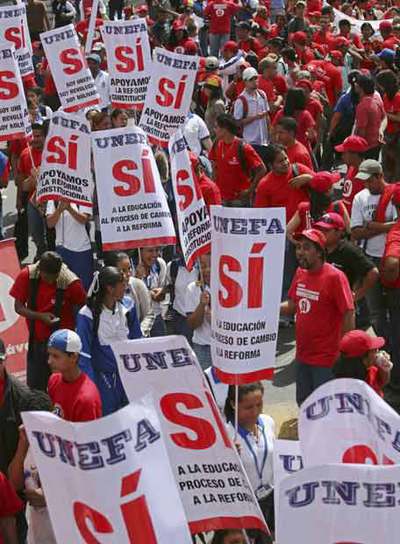 Los estudiantes chavistas, en la calle