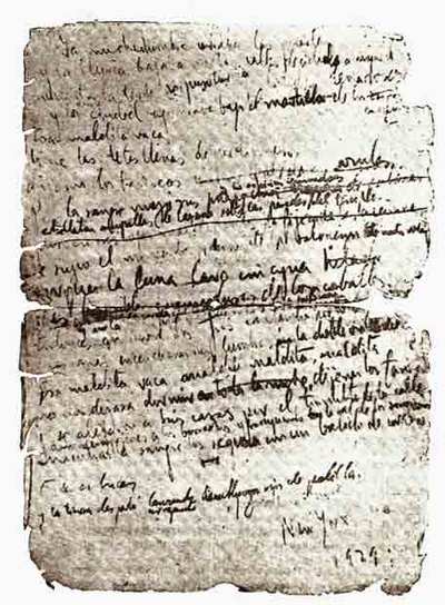 Manuscrito de  Crucifixión. 