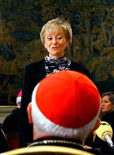 La vicepresidenta Fernández de la Vega, en la embajada de España en la Santa Sede, en marzo de 2006.
