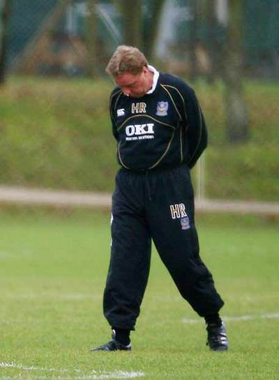 Redknapp, ayer durante el entrenamiento del Portsmouth.