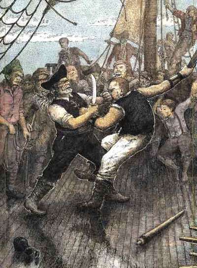 Ilustración de JanKlimer para el libro  El tesoro del capitán William Ridd .