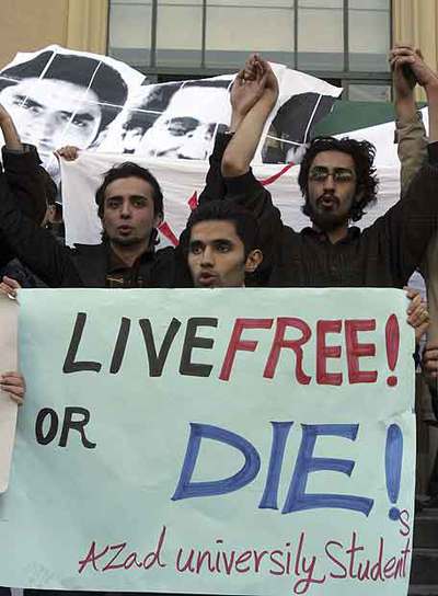Manifestación de estudiantes contra el Gobierno en Teherán.