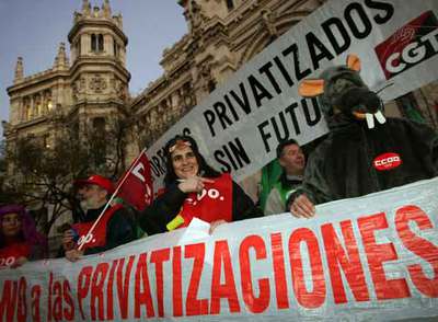 Protesta contra las privatizaciones municipales