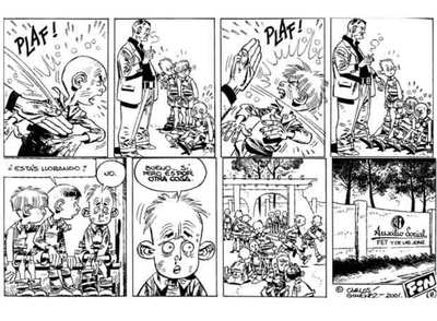 Carlos Giménez reflejó en  Paracuellos  la violencia en los hogares del Auxilio Social franquista. La mayoría de la población aún defiende el bofetón. Imágenes cedidas por C. GIMÉNEZ