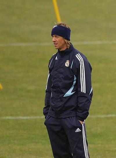 Guti, en un entrenamiento.