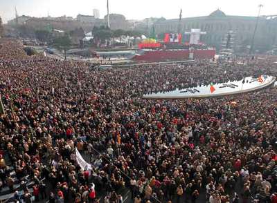 Acto litúrgico  Por la familia crisitiana  en la plaza de Colón de Madrid presidido por el cardenal de Madrid, Antonio María Rouco.