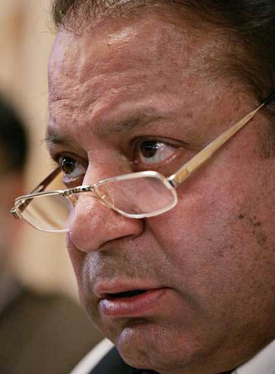 El ex primer ministro paquistaní Nawaz Sharif, el lunes en su casa de Lahore.