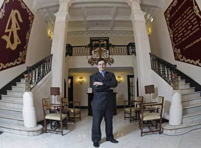 Iván Arjona, presidente de la Congregación de la Cienciología en España, en la sede central de esta confesión en Madrid.